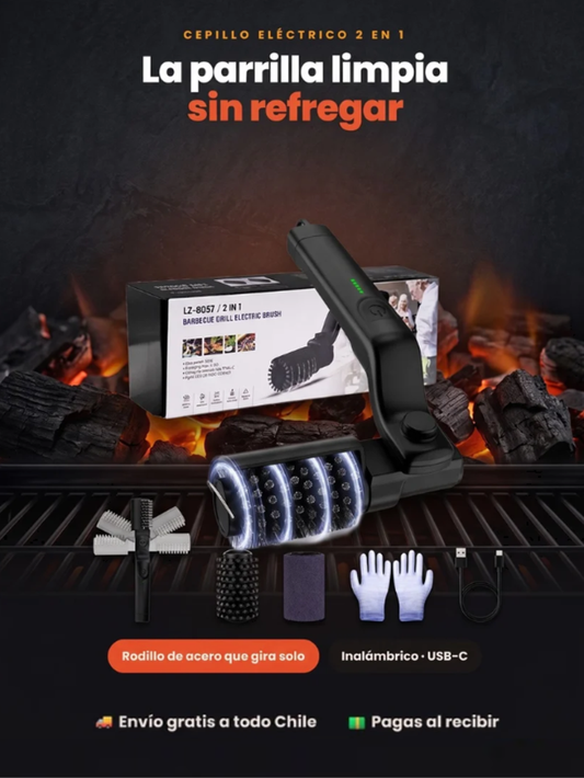 Cepillo recargable limpieza parrilla