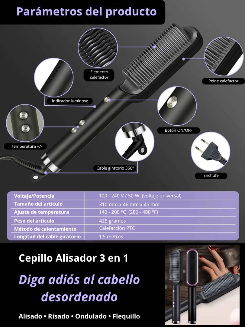 Cepillo alisador multifuncional